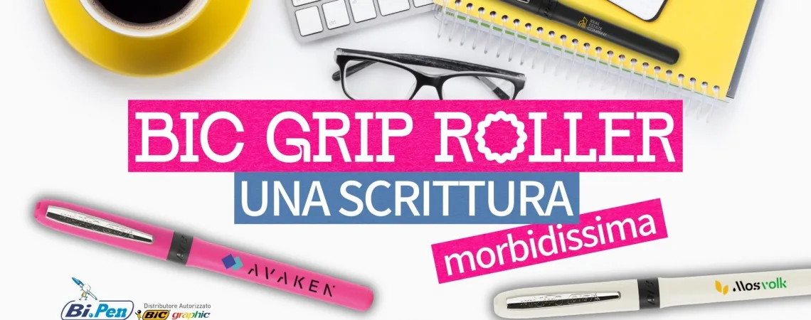 Penne BIC Grip Roller personalizzate: il gadget aziendale pratico, elegante e sempre efficace